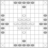 A typical layout for the 11x11 board